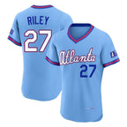 Atlanta Braves #27 Austin Riley Player Powder Blue Fotopoulosg 2026 City Connect T-shirt Limited Elite Home Game Stitched Jerseys