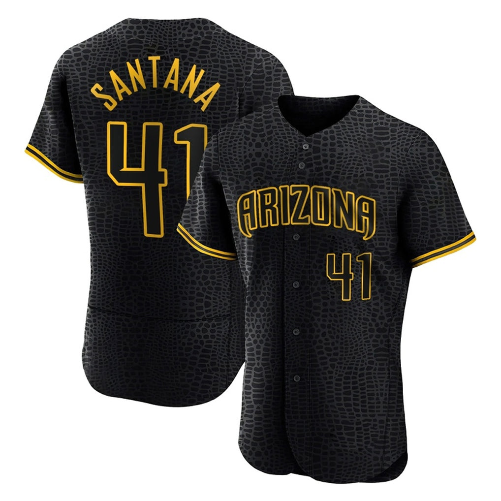 Arizona Diamondbacks #41 Carlos Santana Player Black Fotopoulosg Snake Skin City Limited Elite Home Game Stitched Jerseys