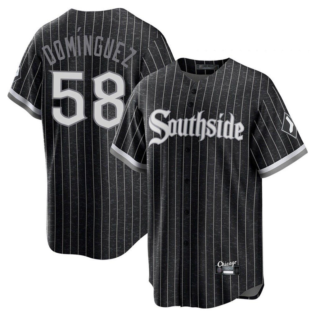 Chicago White Sox #58 Seranthony Dominguez Player Black Fotopoulosg City Connect Home Game Stitched Jerseys