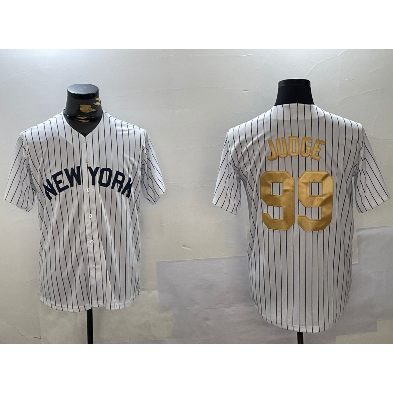 New York Yankees #99 Aaron Judge White Fotopoulosg Pinstripe Fashion Cool Base Jersey 2