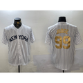 New York Yankees #99 Aaron Judge White Fotopoulosg Pinstripe Fashion Cool Base Jersey 2