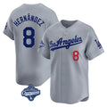 Los Angeles Dodgers #8 Enrique Hern¨¢ndez Player Gray Fotopoulosg World Series Meet Limited Home Stitched Jerseys