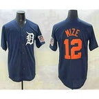 Detroit Tigers #12 Casey Mize Navy Fotopoulosg Alternate With Patch Cool Base Stitched Jersey