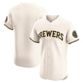 Milwaukee Brewers Cream Fotopoulosg Home Elite Jersey