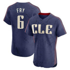 Cleveland Guardians #6 David Fry Player Navy Fotopoulosg City Connect Limited Elite Home Stitched Jerseys