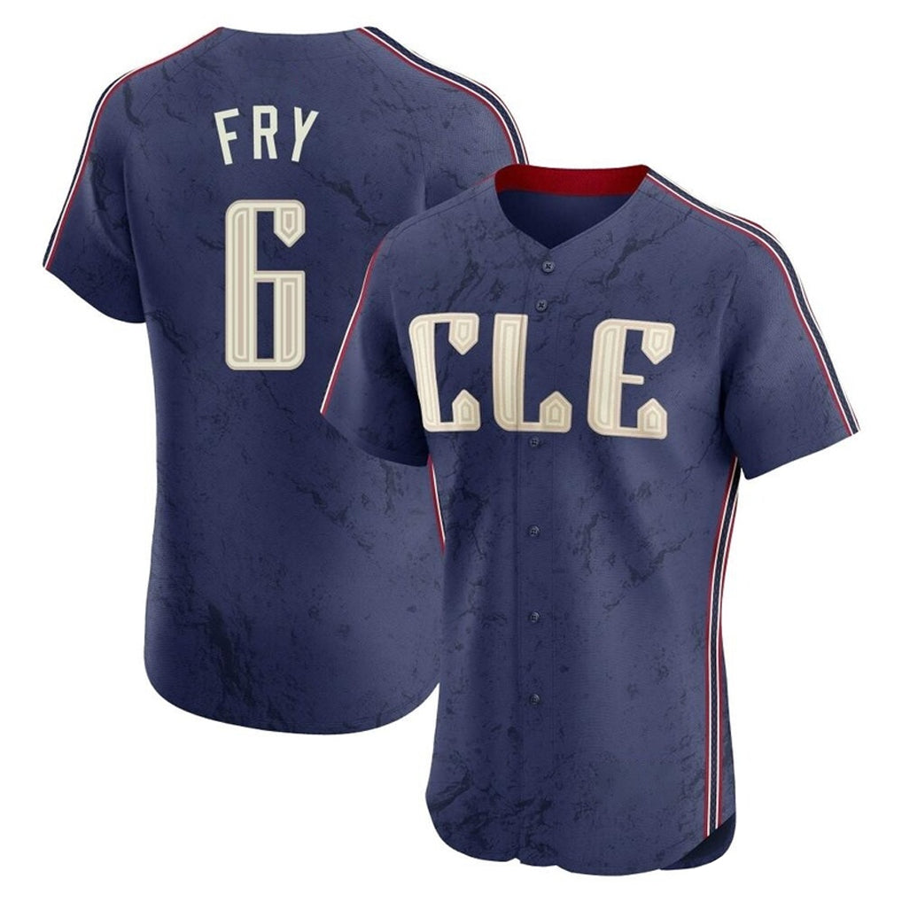 Cleveland Guardians #6 David Fry Player Navy Fotopoulosg City Connect Limited Elite Home Stitched Jerseys