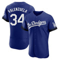 Los Angeles Dodgers #34 Fernando Valenzuela Player Royal Fotopoulosg City Connect Elite Home Stitched Jerseys