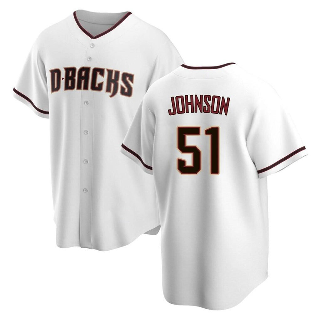 Arizona Diamondbacks #51 Randy Johnson Player White Fotopoulosg Home Game Stitched Jerseys