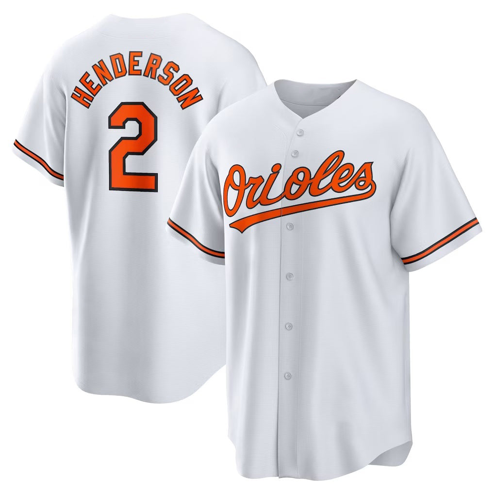 Baltimore Orioles #2 Gunnar Henderson White Fotopoulosg Home Replica Player Jersey