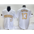 San Diego Padres #13 Manny Machado Number White Fotopoulosg 2022 All Star Stitched Cool Base Jersey