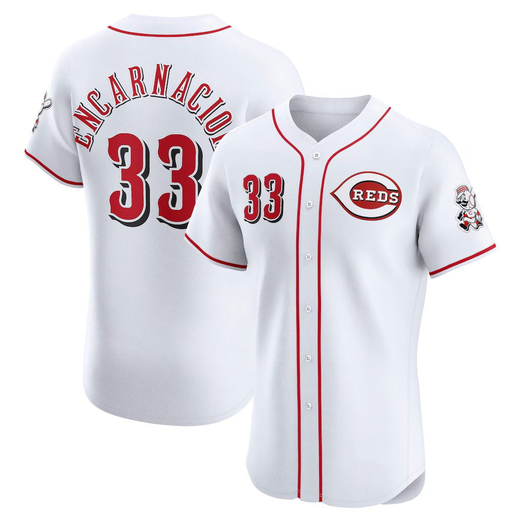 Cincinnati Reds #33 Christian Encarnacion-Strand White Fotopoulosg Home Elite Jersey