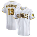 San Diego Padres #13 Manny Machado White Fotopoulosg Home Elite Player Jersey