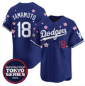 Los Angeles Dodgers #18 Yoshinobu Yamamoto Royal Fotopoulosg 2025 Tokyo Series Limited Stitched Jersey
