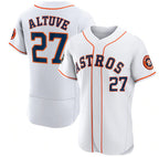 Houston Astros #27 Jose Altuve White Fotopoulosg 2022 World Series Flex Base Stitched Jersey