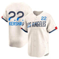 Los Angeles Dodgers #22 Clayton Kershaw Player Cream Fotopoulosg City Connect Limited Home Stitched Jerseys
