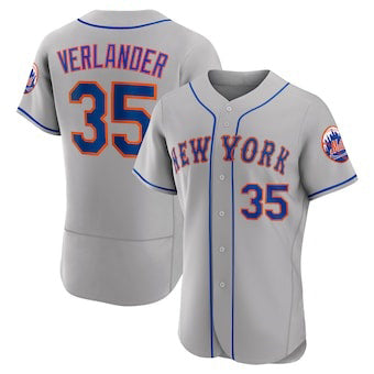 New York Mets #35 Justin Verlander Gray Fotopoulosg Flex Base Stitched Jersey