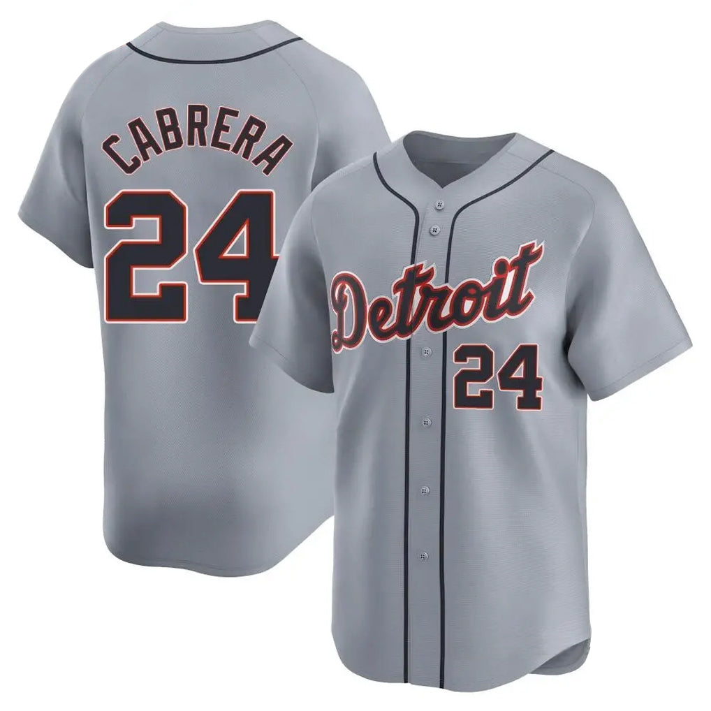 Detroit Tigers #24 Miguel Cabrera Player Gray Fotopoulosg Home Limited Stitched Jerseys