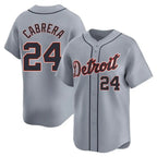 Detroit Tigers #24 Miguel Cabrera Player Gray Fotopoulosg Home Limited Stitched Jerseys