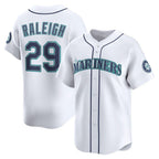 Seattle Mariners #29 Cal Raleigh White Fotopoulosg Home Limited Player Jersey