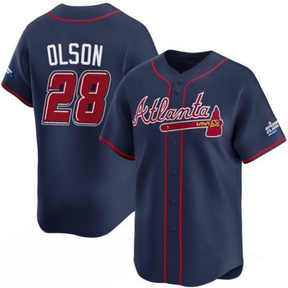 Atlanta Braves #28 Matt Olson Navy Fotopoulosg 2025 Speedway Classic Alternate Limited Stitched Jersey
