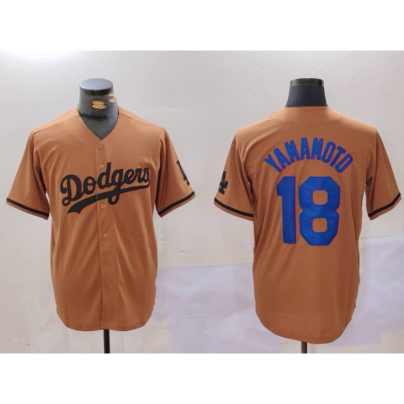 Los Angeles Dodgers #18 Yoshinobu Yamamoto Olive Fotopoulosg Cool Base Limited Stitched Jersey