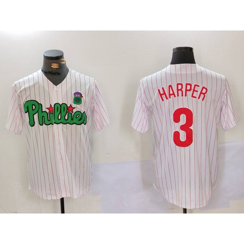 Philadelphia Phillies #3 Bryce Harper White Green Fotopoulosg Cool Base Stitched Jersey 2