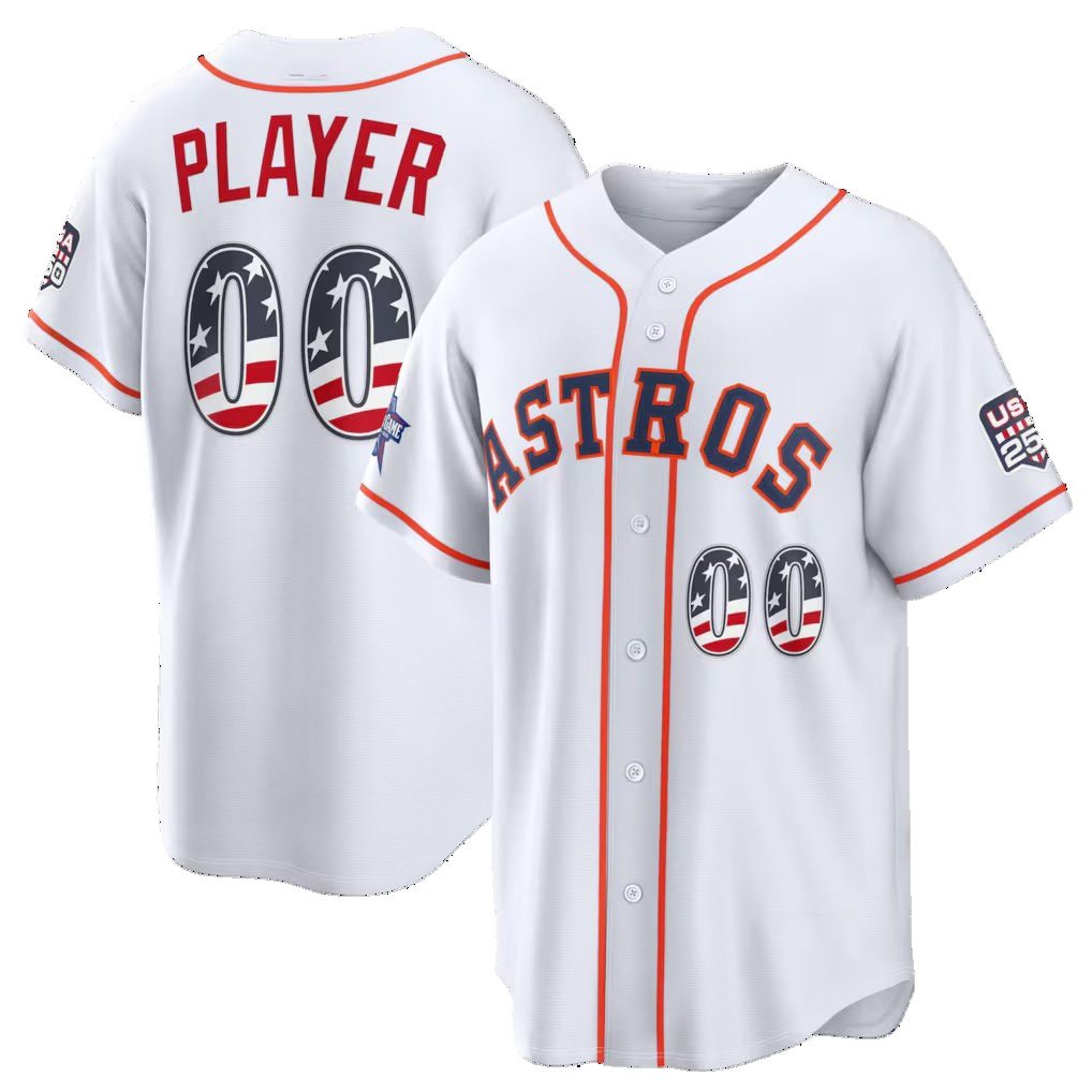 Custom Houston Astros 2026 All-Star Edition Stars & Stripes White Fotopoulosg Stadium Pick-A-Player Jersey