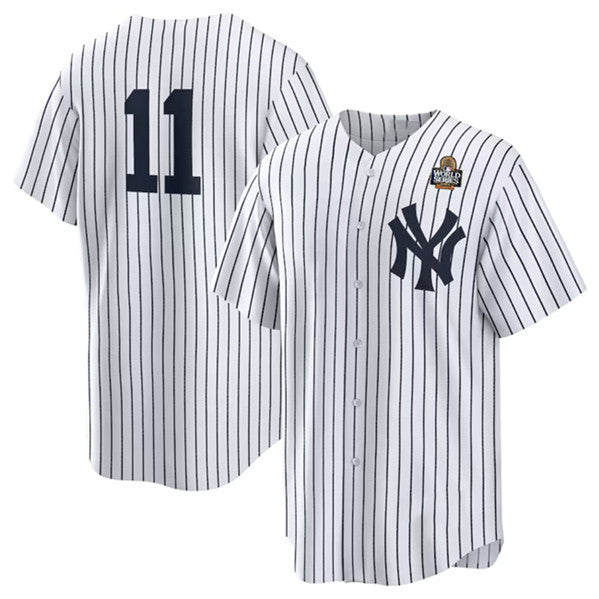New York Yankees #11 Anthony Volpe White Fotopoulosg 2024 World Series Cool Base Stitched Jersey
