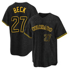Colorado Rockies #27 Jordan Beck Player Black Fotopoulosg Snake Skin City Home Game Stitched Jerseys