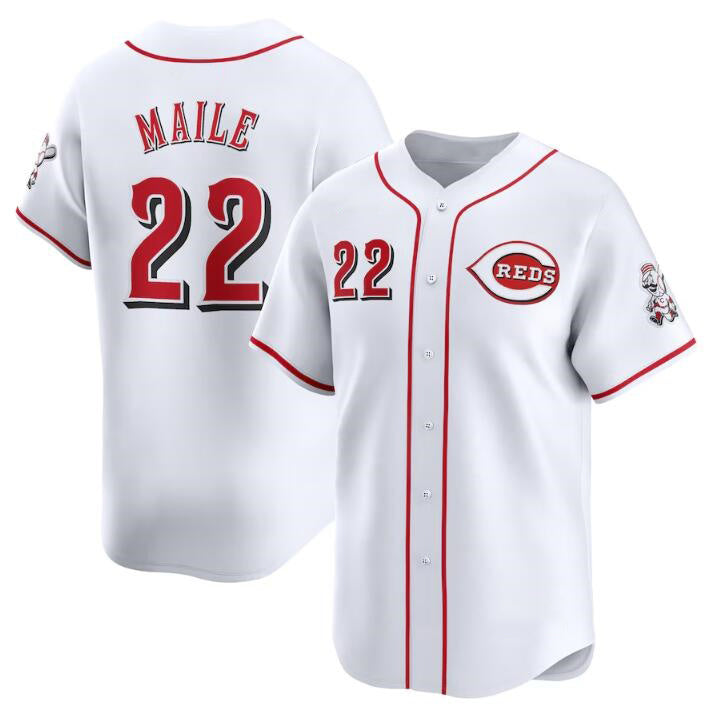 Cincinnati Reds #22 Luke Maile White Fotopoulosg Home Limited Stitched Jersey