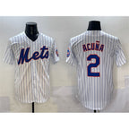 New York Mets #2 Luisangel Acuna White Fotopoulosg Cool Base Stitched Jersey