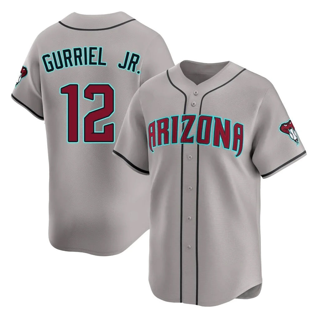 Arizona Diamondbacks #12 Lourdes Gurriel Jr Player Gray Fotopoulosg Road Limited Home Game Stitched Jerseys