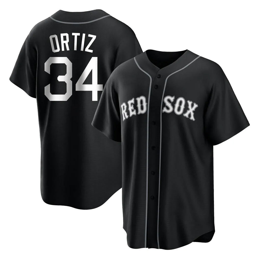 Boston Red Sox #34 David Ortiz Player Black Fotopoulosg Home Game Stitched Jerseys