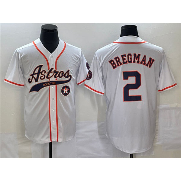 Houston Astros #2 Alex Bregman White Fotopoulosg With Patch Cool Base Stitched Jersey