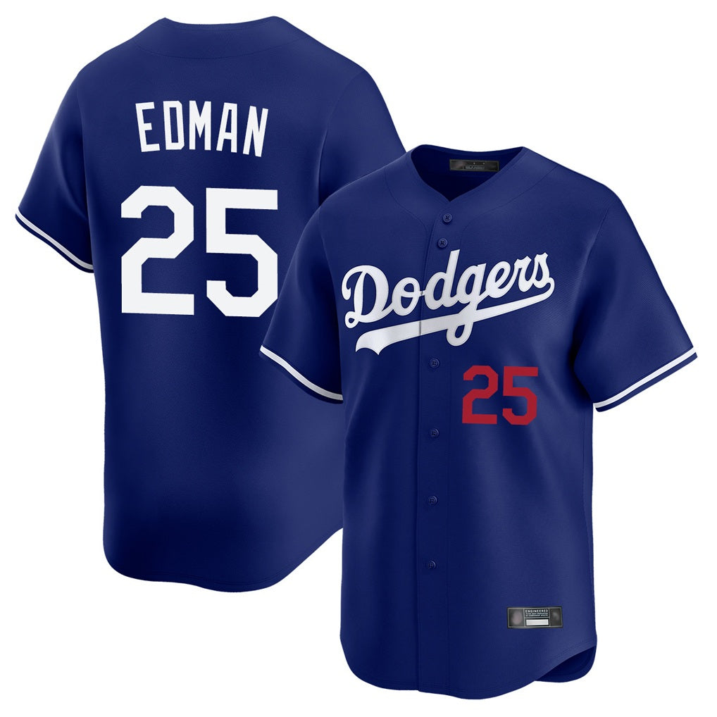 Los Angeles Dodgers #25 Tommy Edman Player Royal Fotopoulosg Limited Home Stitched Jerseys