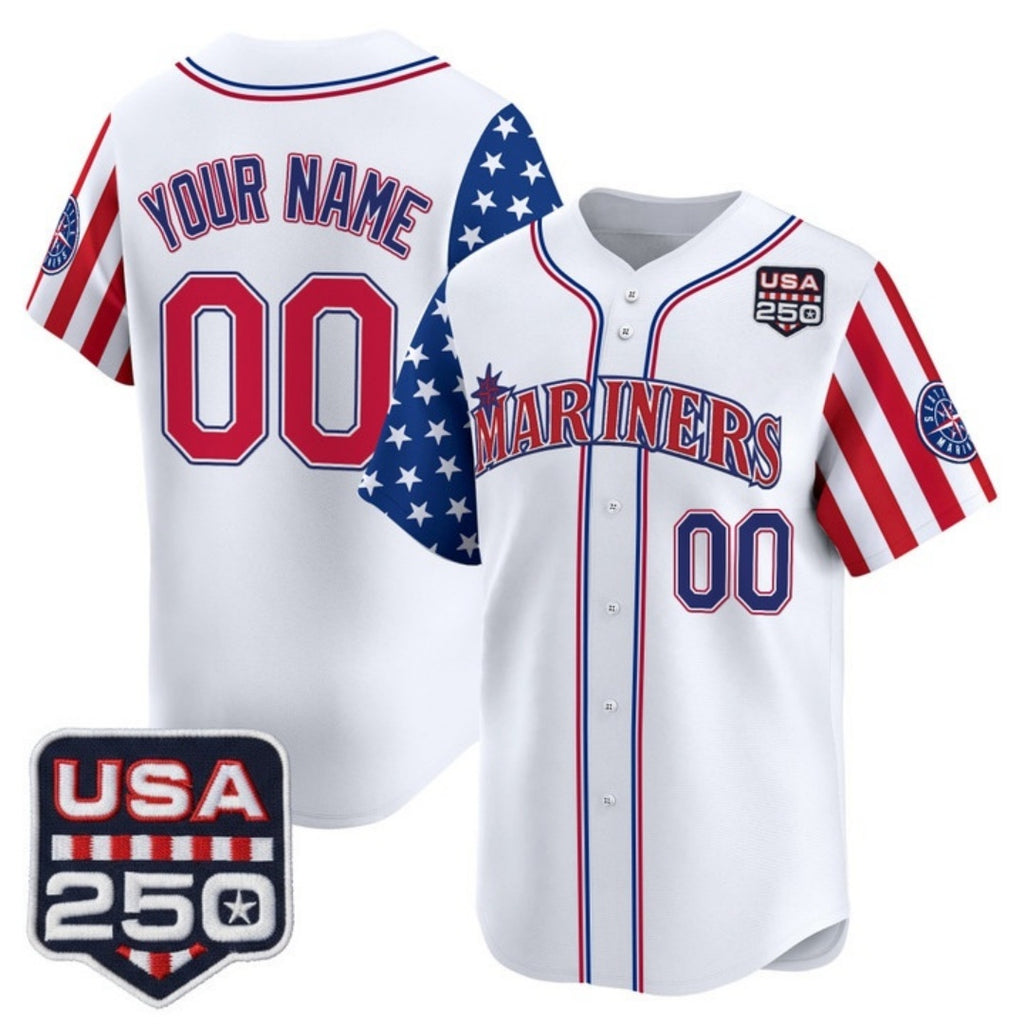 Custom Seattle Mariners America 250 Edition Vapor Premier Limited White Fotopoulosg Stitched Jerseys