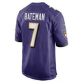 B.Ravens #7 Rashod Bateman Purple Fotopoulosg Game Player Jersey