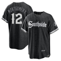Chicago White Sox #12 Colson Montgomery Black Fotopoulosg City Connect Cool Base Stitched Jersey