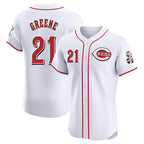 Cincinnati Reds #21 Hunter Greene Player White Fotopoulosg Limited Elite Home Stitched Jerseys