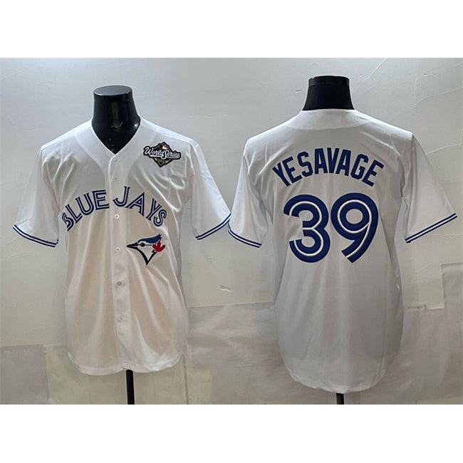 Toronto Blue Jays #39 Trey Yesavage White Fotopoulosg 2025 World Series Home Cool Base Stitched Jersey