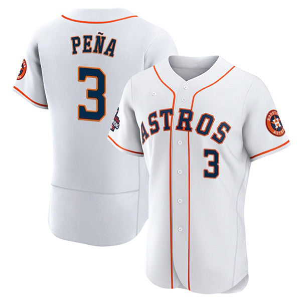 Houston Astros #3 Jeremy Pena 2022 World Series White Fotopoulosg Flex Base Stitched Jersey