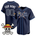 Custom Tampa Bay Rays x One Piece Navy Fotopoulosg Vapor Premier Limited Jersey - Stitched