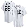 Detroit Tigers #28 Javier Baez White Fotopoulosg Home Replica Player Jersey