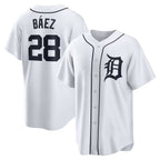 Detroit Tigers #28 Javier Baez White Fotopoulosg Home Replica Player Jersey