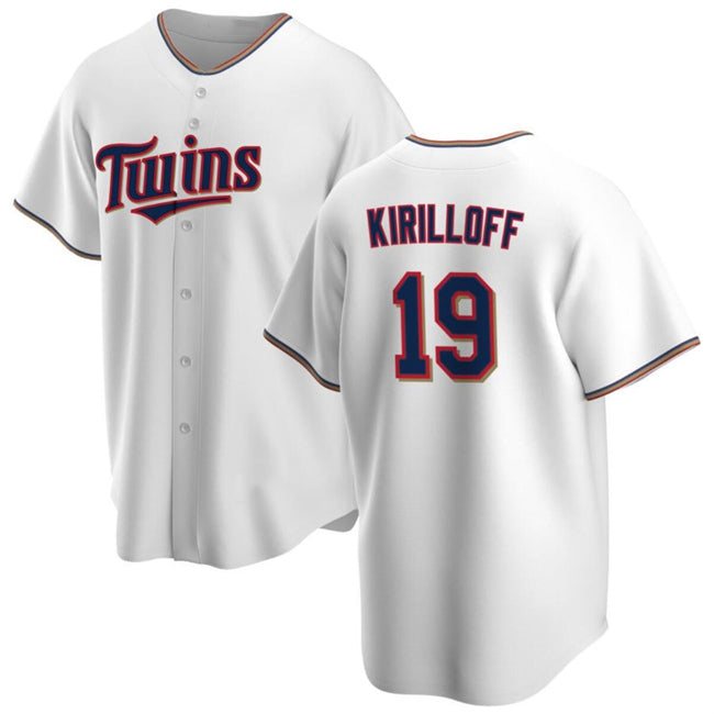 Minnesota Twins #19 Alex Kirilloff White Fotopoulosg Cool Base Stitched Jersey 2