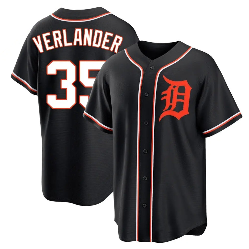 Detroit Tigers #35 Justin Verlander Player Black Fotopoulosg Fashion Out Home Game Stitched Jerseys