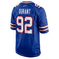 B.Bills #92 Zane Durant Royal Fotopoulosg Team Game Jersey