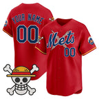Custom New York Mets x One Piece Red Fotopoulosg Vapor Premier Limited Jersey - Stitched