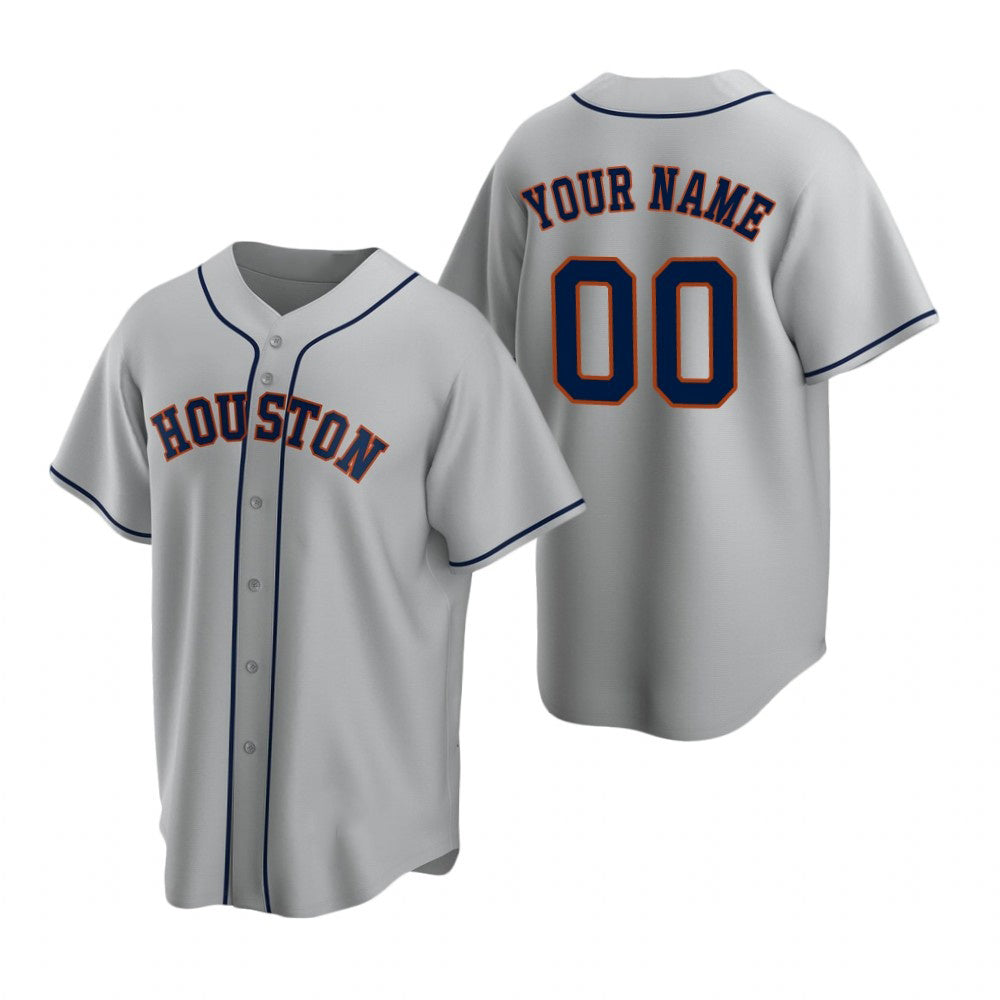 Custom Houston Astros Gray Fotopoulosg Stitched Cool Base Road Jersey