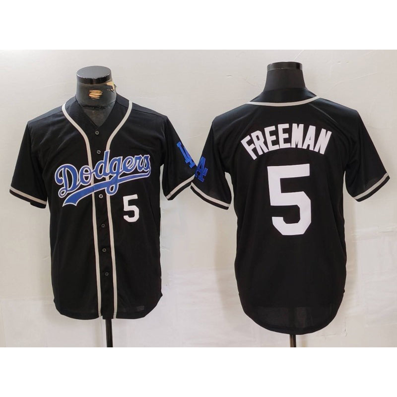 Los Angeles Dodgers #5 Freddie Freeman Number Black Fotopoulosg Cool Base With Patch Stitched Jerseys